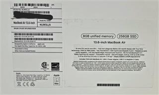 Apple MacBook Air 13.6 M2 8-Core 1.40GHz 8GB RAM 256GB SSD OS Ventura